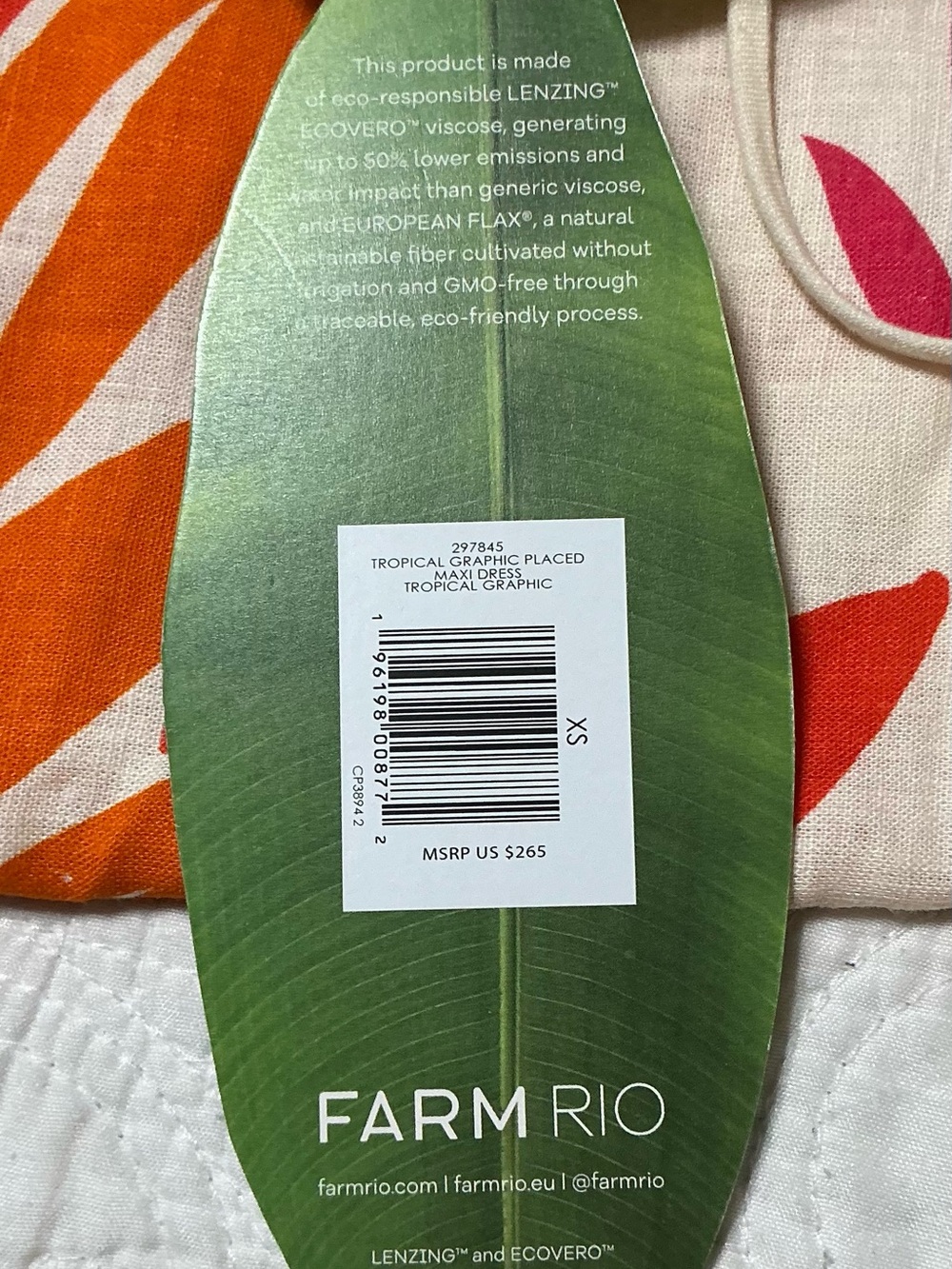 NWT FARM Rio Tropical Graphic Placed Maxi Dress Size XS - Picture 12 of 16